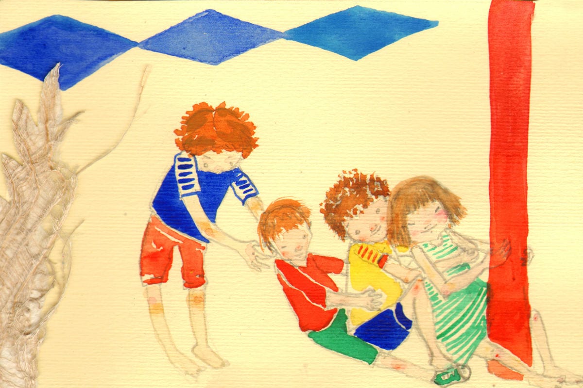 Ilustração mostra crianças brincando de tatu||Cinco Marias|Zig Zag Cinco Marias
